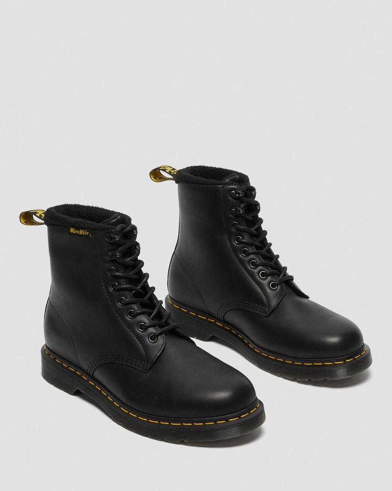 Black Men's Dr Martens 1460 Pascal Warmwair Leather Lace Up Boots | CA 529RVD